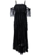 Philosophy Di Lorenzo Serafini Off-shoulders Lace Dress, Women's, Size: 44, Black, Cotton/polyamide