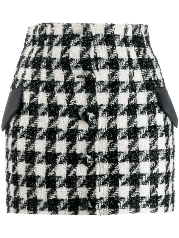 Giuseppe Di Morabito Houndstooth Tweed Skirt - Black