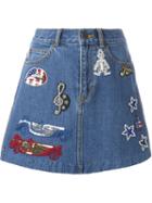 Marc Jacobs High Waist Denim A-line Skirt