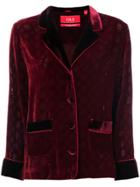 F.r.s For Restless Sleepers Embossed Velvet Style Blazer - Red