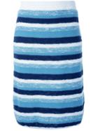 Loveless Striped Knit Skirt - Blue