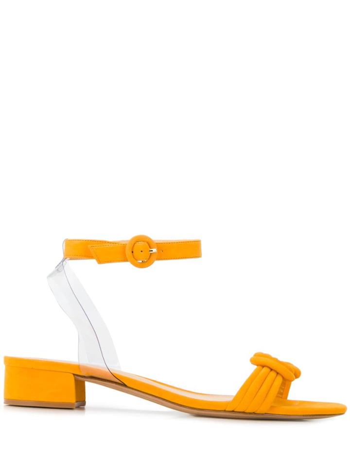 Alexandre Birman Knot Low Heel Block Sandals - Yellow