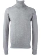 Lanvin Roll Neck Jumper, Men's, Size: Small, Grey, Silk/wool