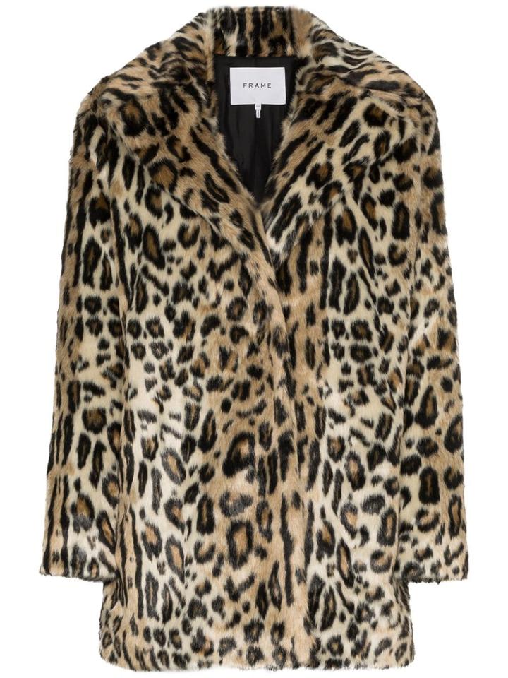 Frame Denim Cheetah Print Faux Fur Coat - Multicolour