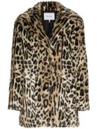 Frame Denim Cheetah Print Faux Fur Coat - Multicolour