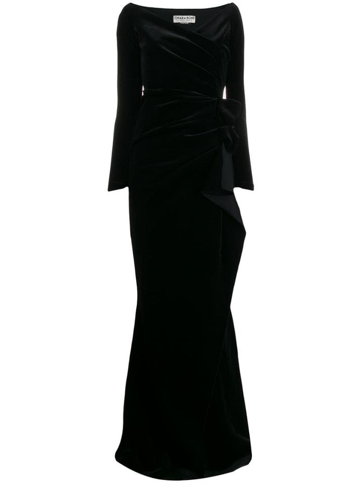 Le Petite Robe Di Chiara Boni Long Velvet Dress - Black