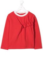 Marni Kids Long Sleeved Frill Top - Red