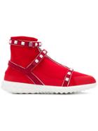 Valentino Studded Style Sneakers - Red