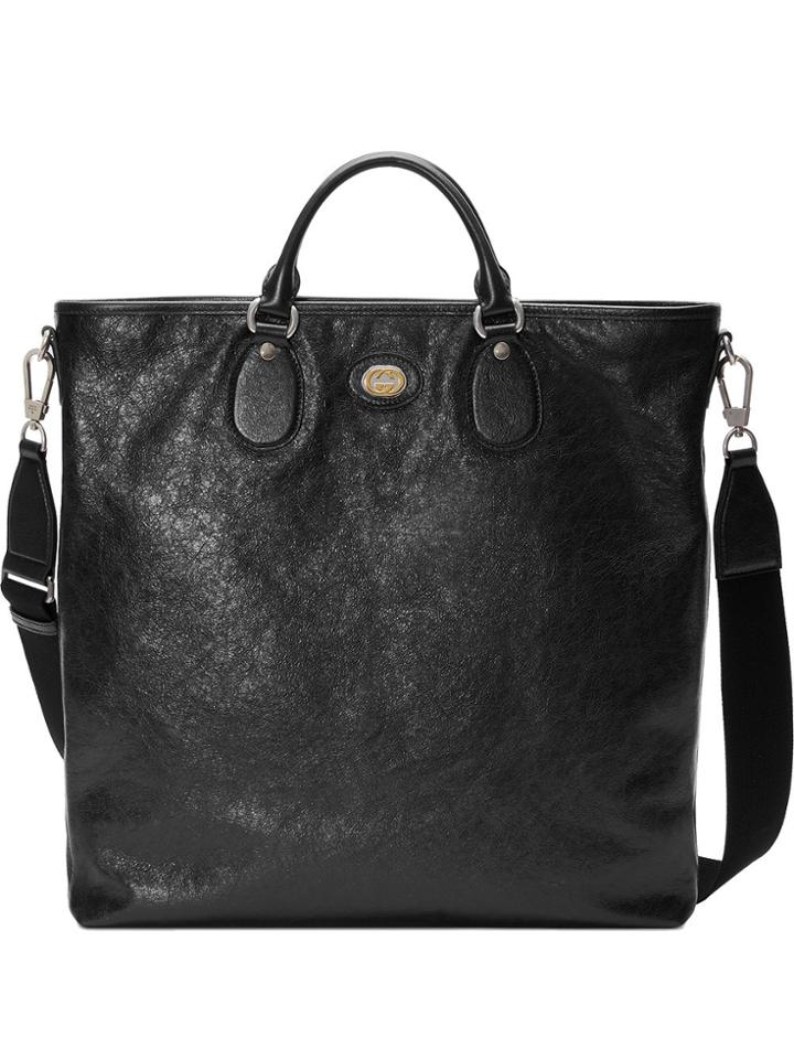Gucci Soft Leather Tote - Black