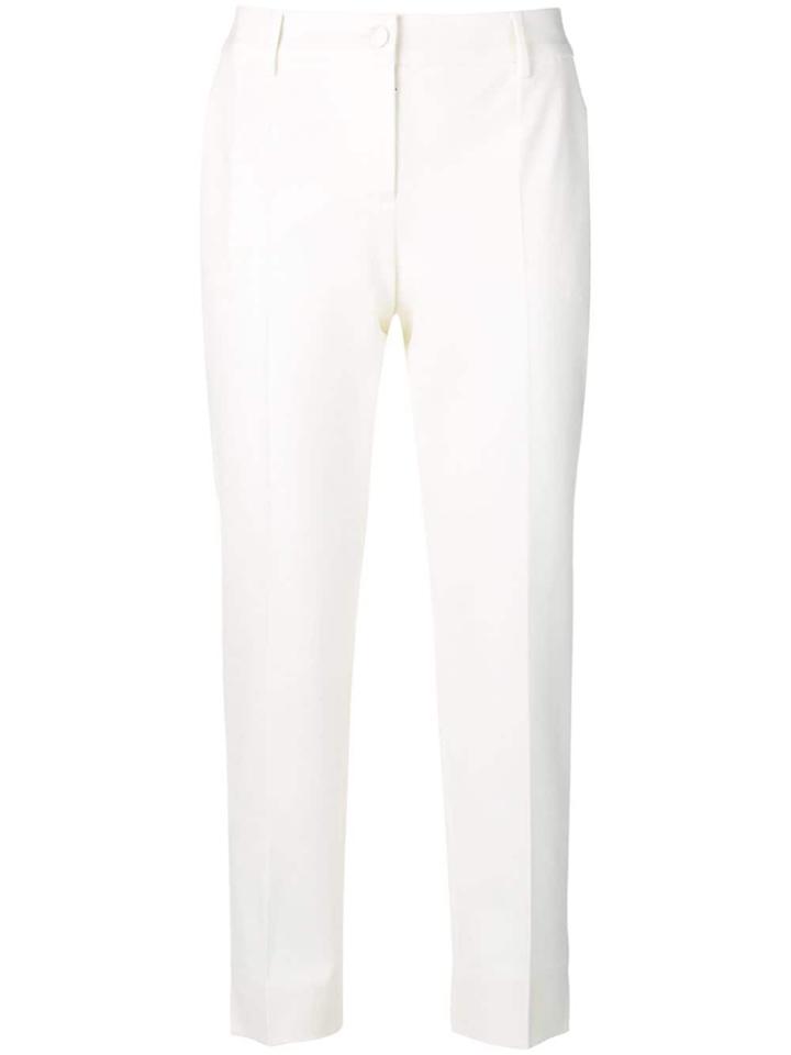 Dolce & Gabbana Cropped Slim-fit Trousers - White
