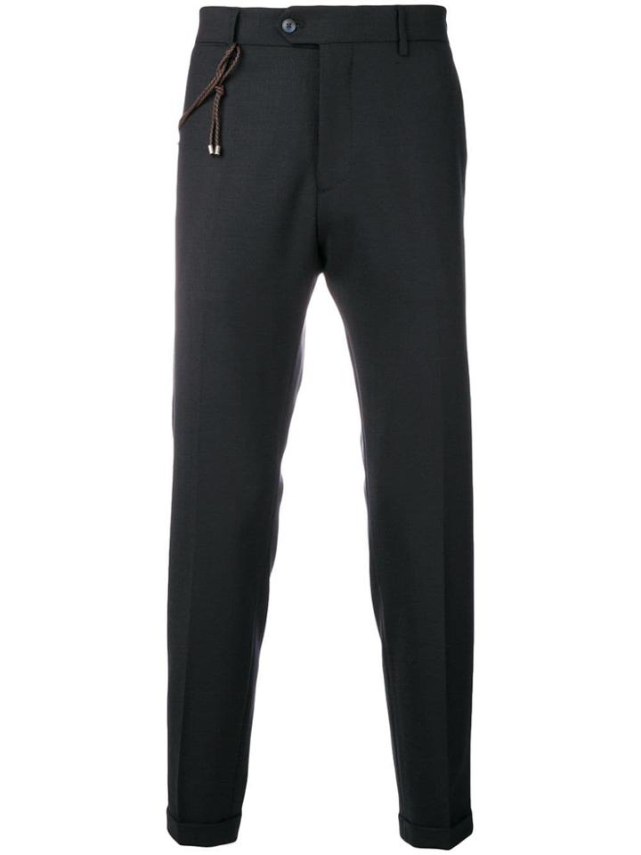 Berwich Tailored Cropped Trousers - Black