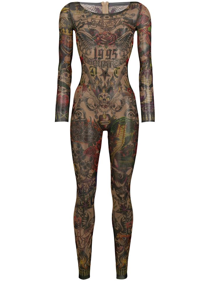 Dsquared2 Tattoo Skinny-fit Jumpsuit - Black