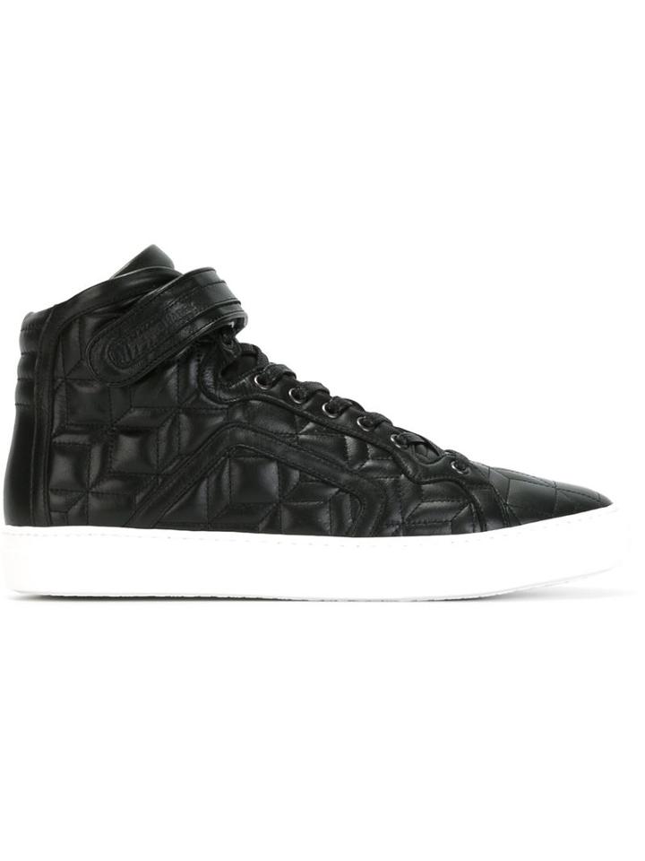 Pierre Hardy Quilted Hi-top Sneakers, Men's, Size: 42, Black, Nappa Leather/rubber