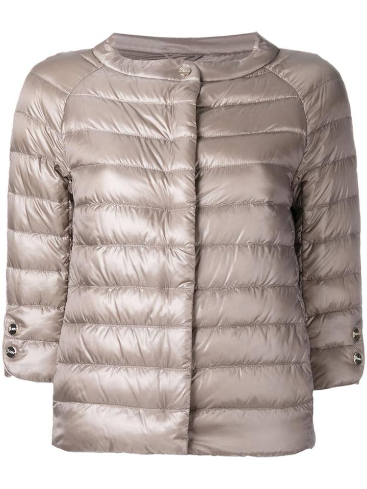 Herno Three-quarters Sleeve Puffer Jacket - Nude & Neutrals