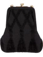 Roberta Di Camerino Vintage Textured Grid Print Clutch, Women's, Black