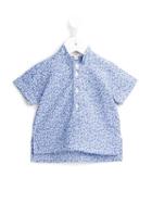 Cashmirino Floral Print Shirt, Toddler Boy's, Size: 18 Mth, Blue