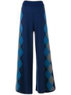 Stella Mccartney Argyle Detail Flared Trousers - Blue