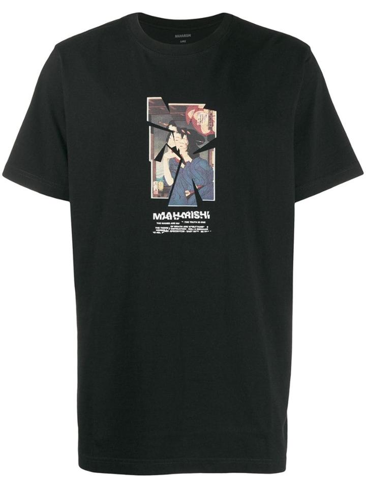 Maharishi Cracked Portrait T-shirt - Black