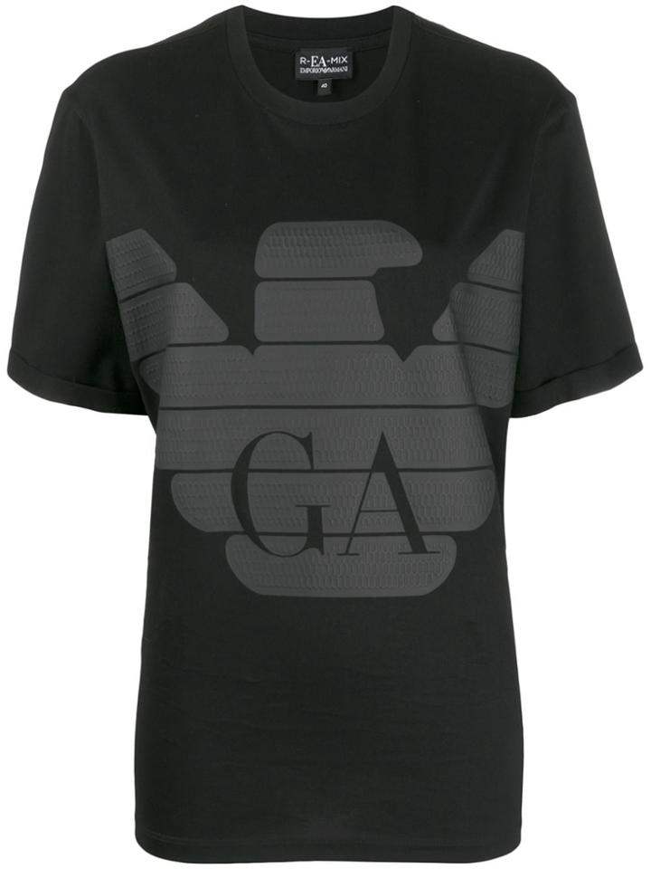 Emporio Armani Loose-fit Eagle Logo T-shirt - Black