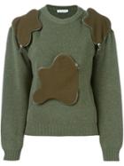 J.w.anderson Zipped Cloud Detail Sweater, Women's, Size: Xs, Green, Merino