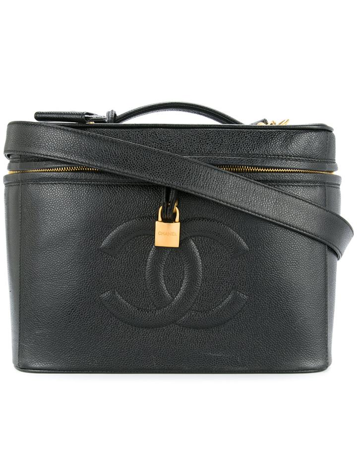 Chanel Vintage Cc Logos Two-way Cosmetics Bag - Black