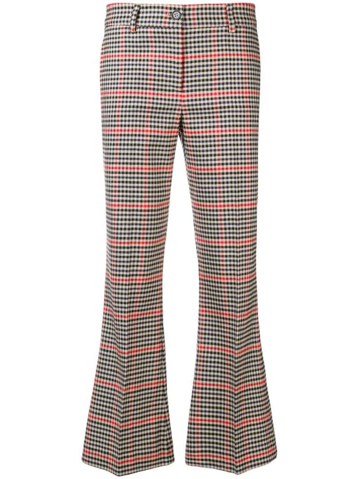 P.a.r.o.s.h. Checkered Bootcut Trousers - Neutrals