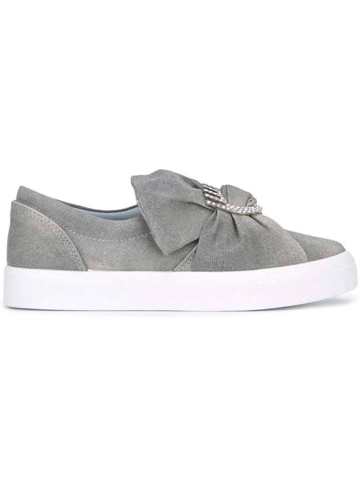 Chiara Ferragni Front Bow Slip-on Sneakers - Grey