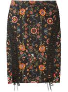 Christian Dior Vintage Laced-detail Pencil Skirt, Women's, Size: 38, Black