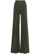 Rick Owens High Waist Bias Cut Flared Trousers - Green