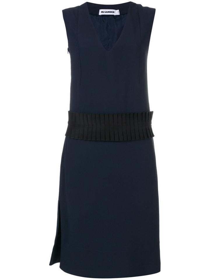 Jil Sander Pleated Waist Dress - Blue