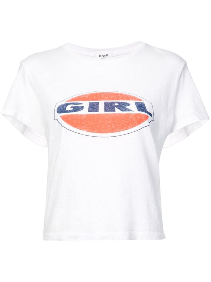 Re/done Girl Print T-shirt - White