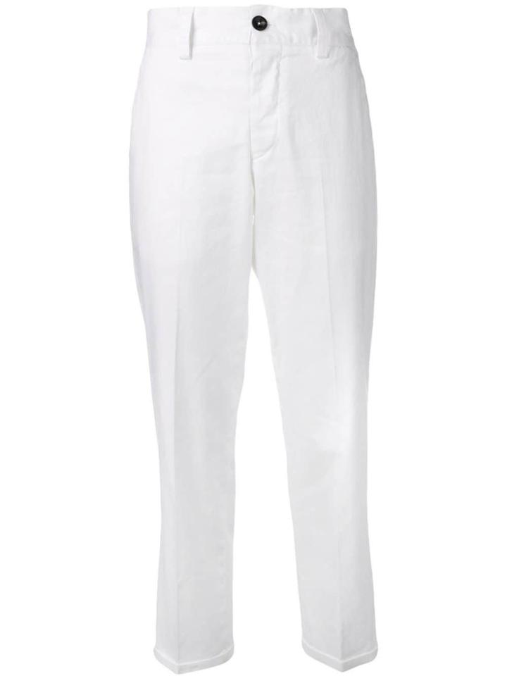 Pt01 Tailored Cropped Chinos - White
