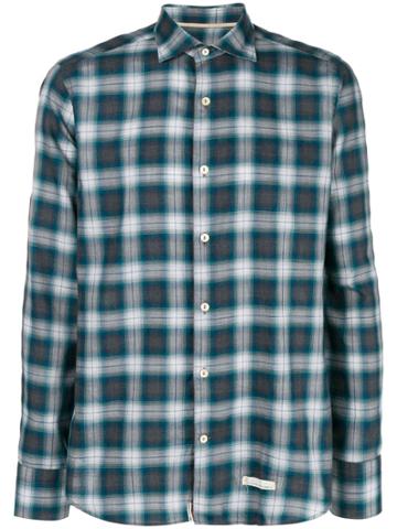 Tintoria Mattei Checked Button-down Shirt - Blue