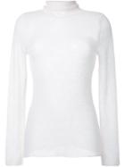 Rito Semi Sheer Long Fit Knitted Top, Women's, Size: 38, White, Mohair
