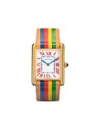 La Californienne Multicoloured Rainbow Leather Cartier Tank Watch -