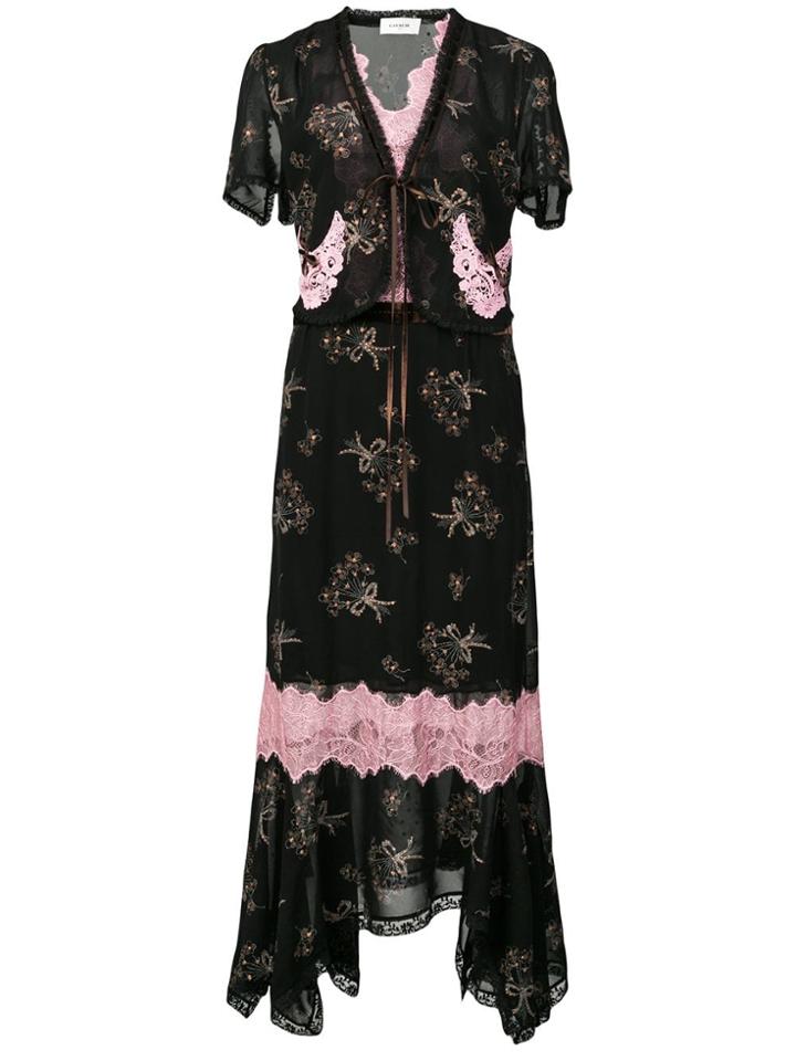 Coach Floral Bouquet Print Dress - Black