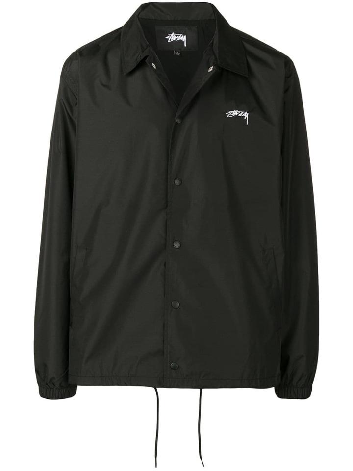 Stussy Printed Logo Shirt Jacket - Black