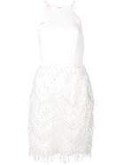 Aidan Mattox Sequin Fringe Short Dress - White