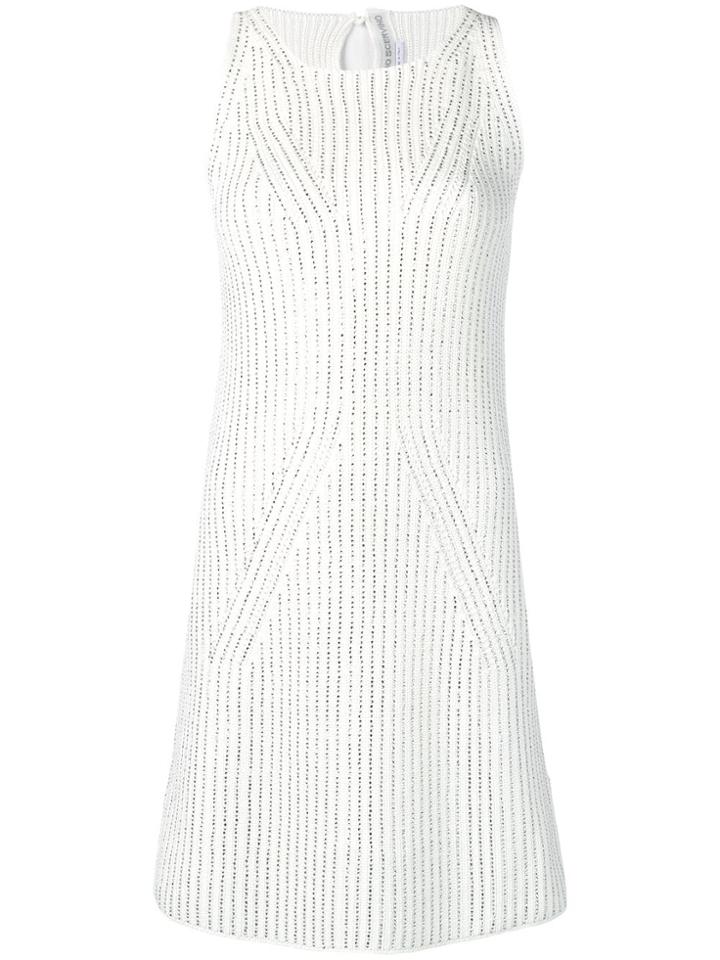 Ermanno Scervino Rhinestone-embellished Mini Dress - White