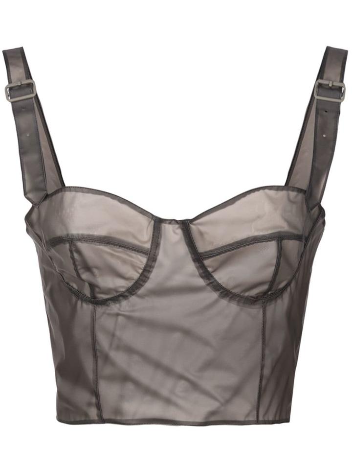 Maison Margiela Cropped Bustier Top - Grey
