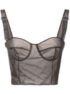 Maison Margiela Cropped Bustier Top - Grey