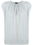 Theory Cap Sleeve Blouse - Blue