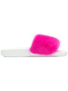 Moncler Contrast Strap Slides - Pink & Purple