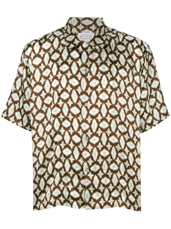 Maison Margiela Printed Half Sleeve Shirt - Brown