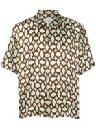 Maison Margiela Printed Half Sleeve Shirt - Brown