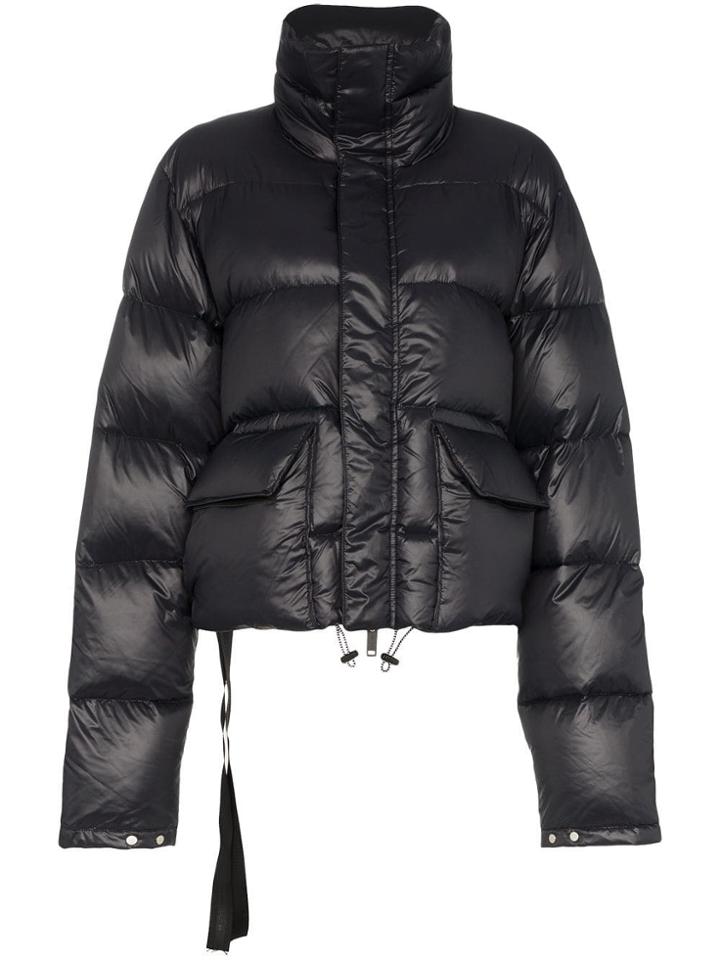 Unravel Project Drawstring Puffer Jacket - Black