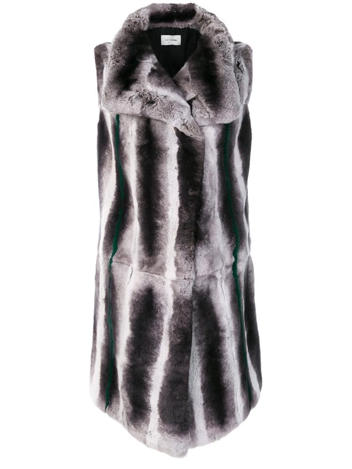 Yves Salomon Oversized Collar Gilet - Grey