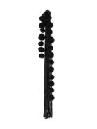 No21 Long Braid Pompom Earrings - Black
