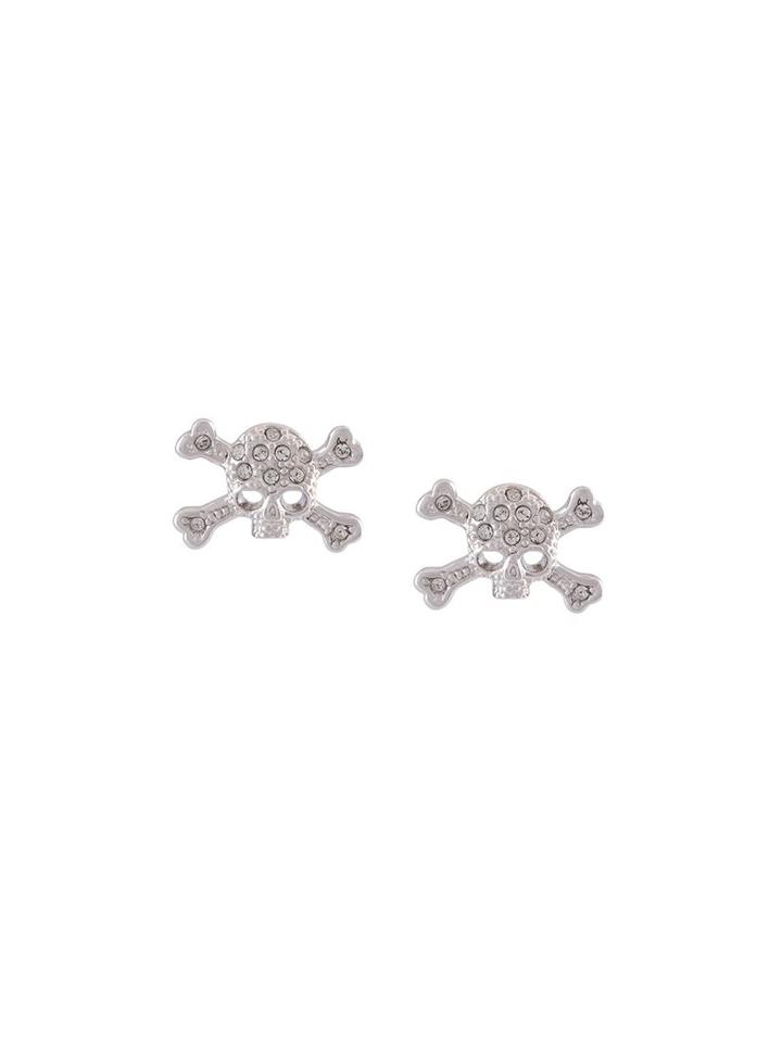 Vivienne Westwood Skull Stud Earrings, Adult Unisex, Metallic
