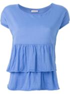 P.a.r.o.s.h. Tiered Scoop Neck Top, Women's, Size: Medium, Blue, Cotton